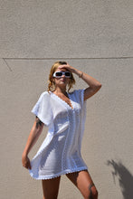 Load image into Gallery viewer, Seaspice White Crochet Coverup Dress