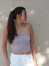 Load image into Gallery viewer, Solid Stretch Ribbed Tank Top with Crossed Back

