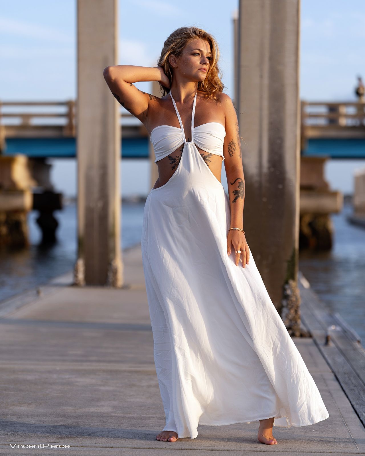 surf beach dresses Pleated Towel Dress